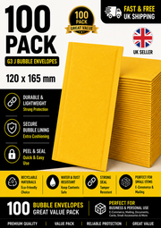 100x GOLD Size 1 - A/000 120x165mm GENUINE BUBBLE PADDED ENVELOPES MAILERS BAGS