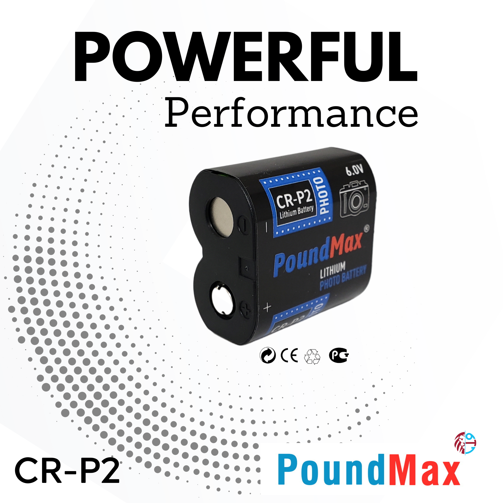 CRP2 6V PoundMax Lithium Power Photo Battery CR-P2 223 CR223 DL223