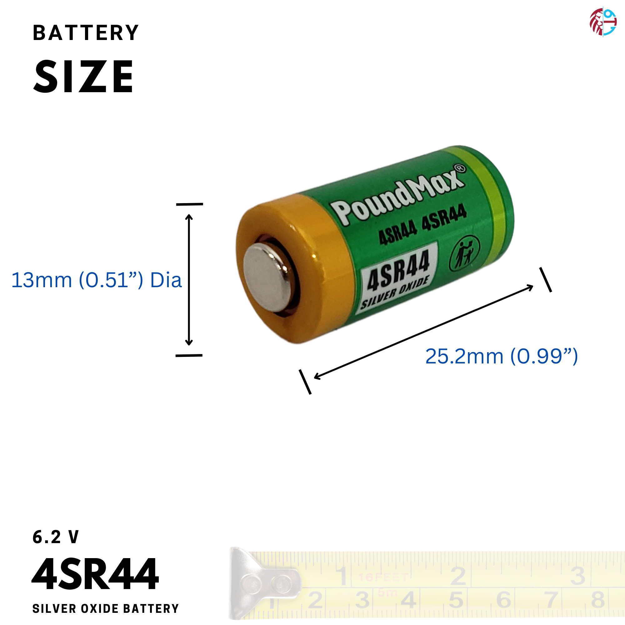 4SR44 ,PX28s,544,4LR44 6.2V PoundMax Silver Oxide Battery