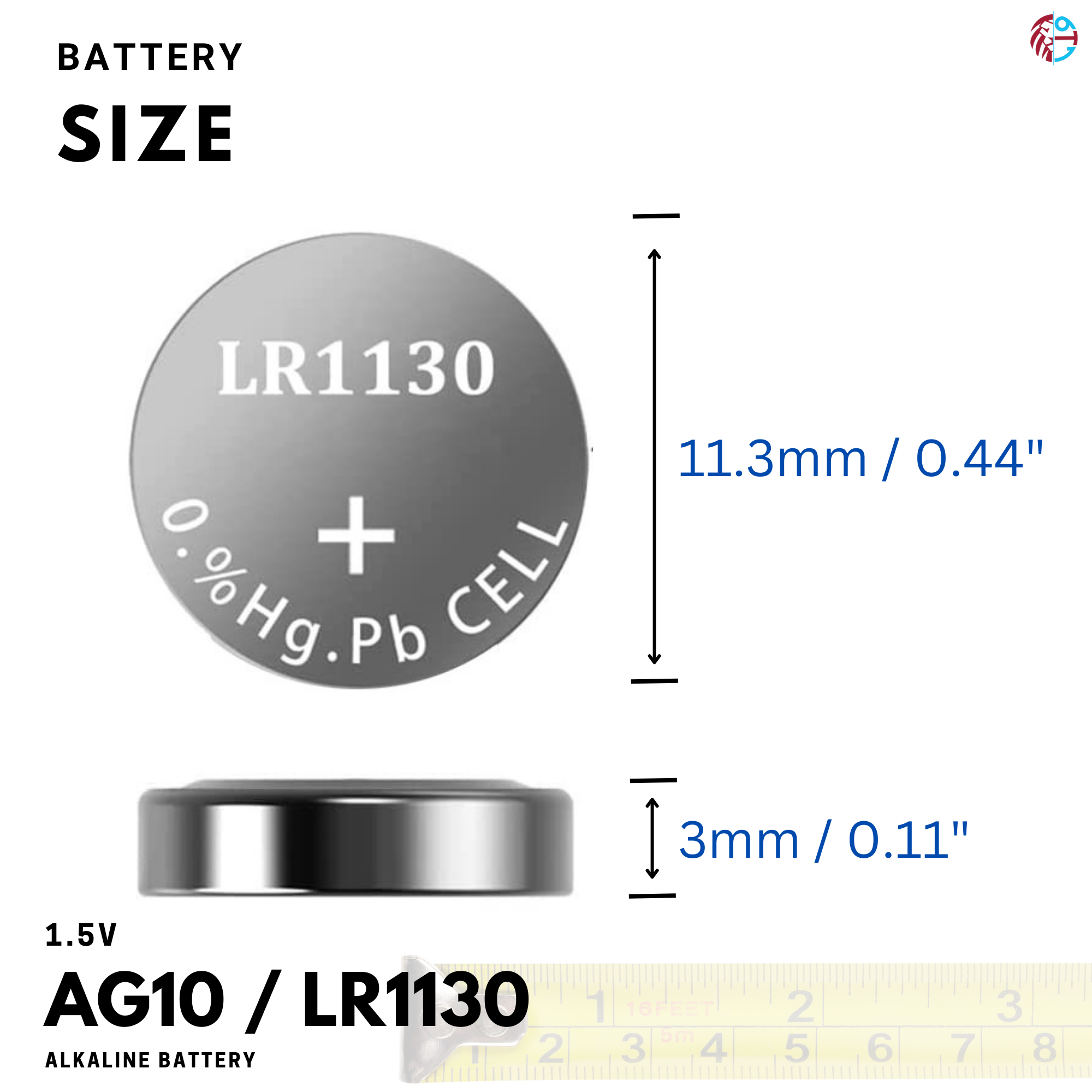 10 X PoundMax AG10, LR1130 LR54 1.5v ALKALINE BUTTON Battery