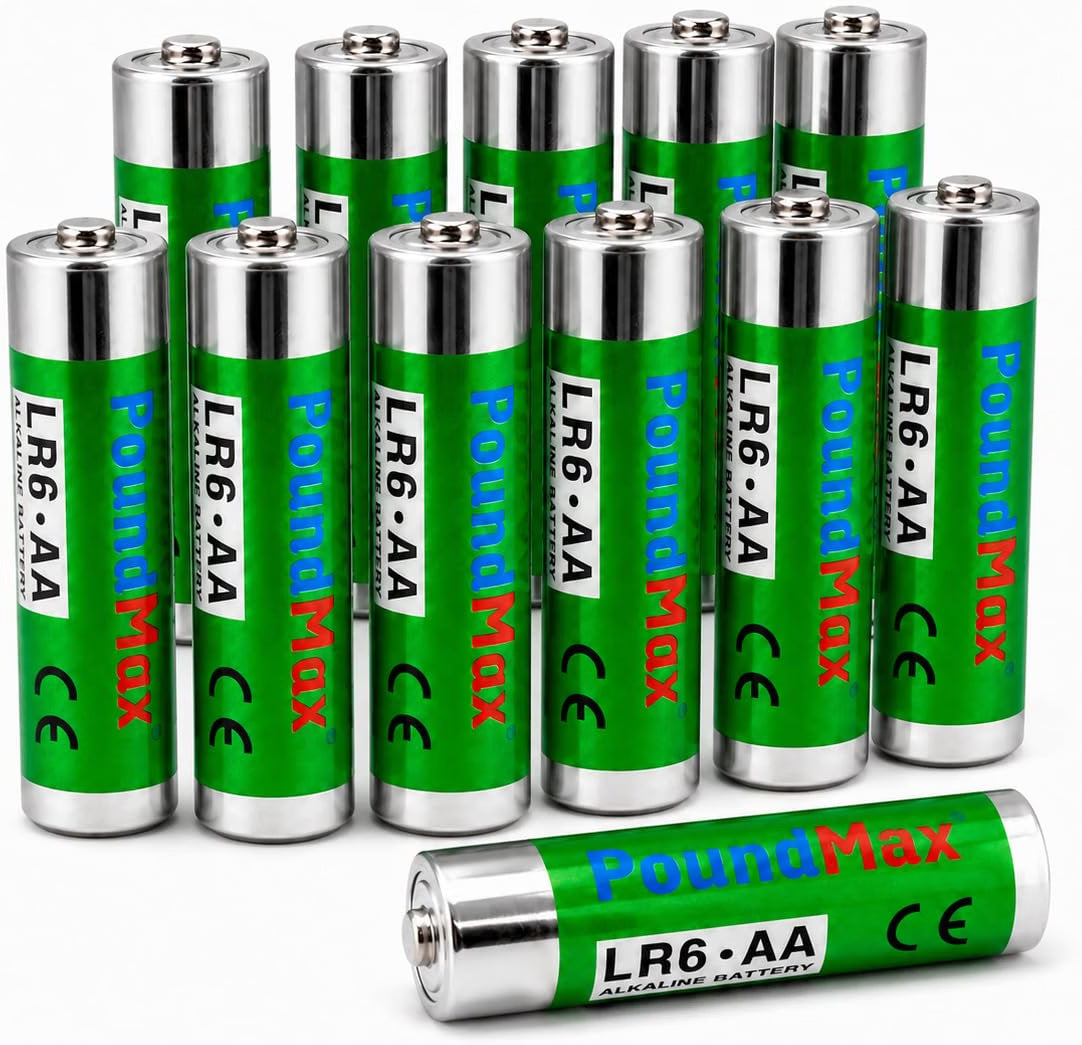 POUNDMAX AA LR6 Alkaline Batteries, 60 Pack