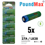 5 x 27A Alkaline 27A 12v GP27A MN27 A27 PoundMax Security Batteries