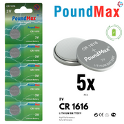 5 X 1616 CR1616 DL1616 ECR1616 3V PoundMax LITHIUM COIN CELL BATTERIES
