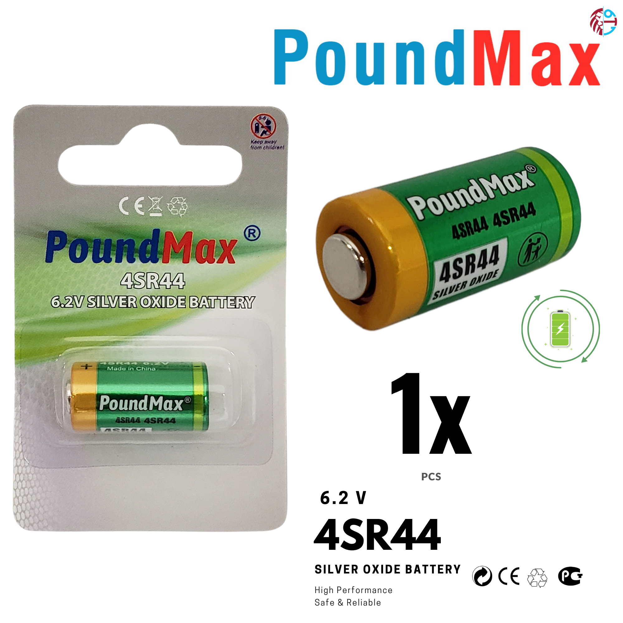 4SR44 ,PX28s,544,4LR44 6.2V PoundMax Silver Oxide Battery