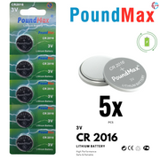 5 X PoundMax 2016 CR2016 R2016 DL2016 2016 SB -T11 3V BATTERIES Free Delivery