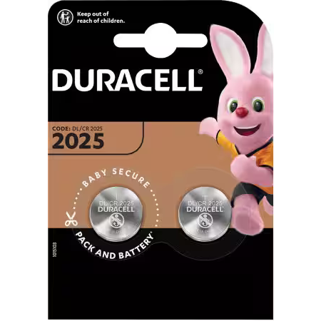 100 x Duracell CR2025 2025 3V Lithium - Pack of 2