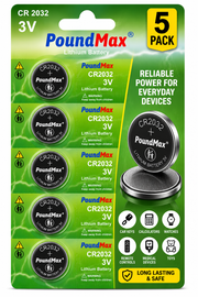 5 X PoundMax 2032 CR2032,DL2032,BR2032,KL2032 for Watch Car Key Remote Scale 3v