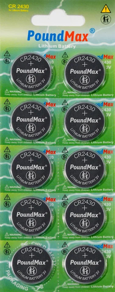 10 x 2430 CR2430 DL2430 ECR2430 3v PoundMax Lithium Button Cell Batteries
