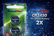 2 x CR2430 3V Battery Lithium Coin Cell for Remote, Watch, Scale, Key Fob