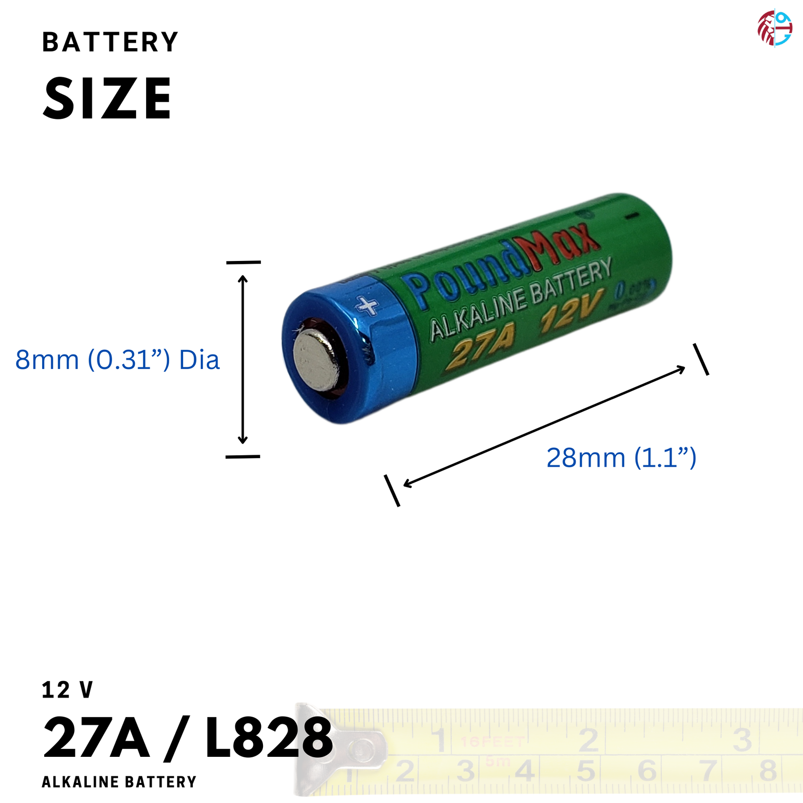 2 x 27A Alkaline 27A 12v GP27A MN27 A27 PoundMax Security Batteries