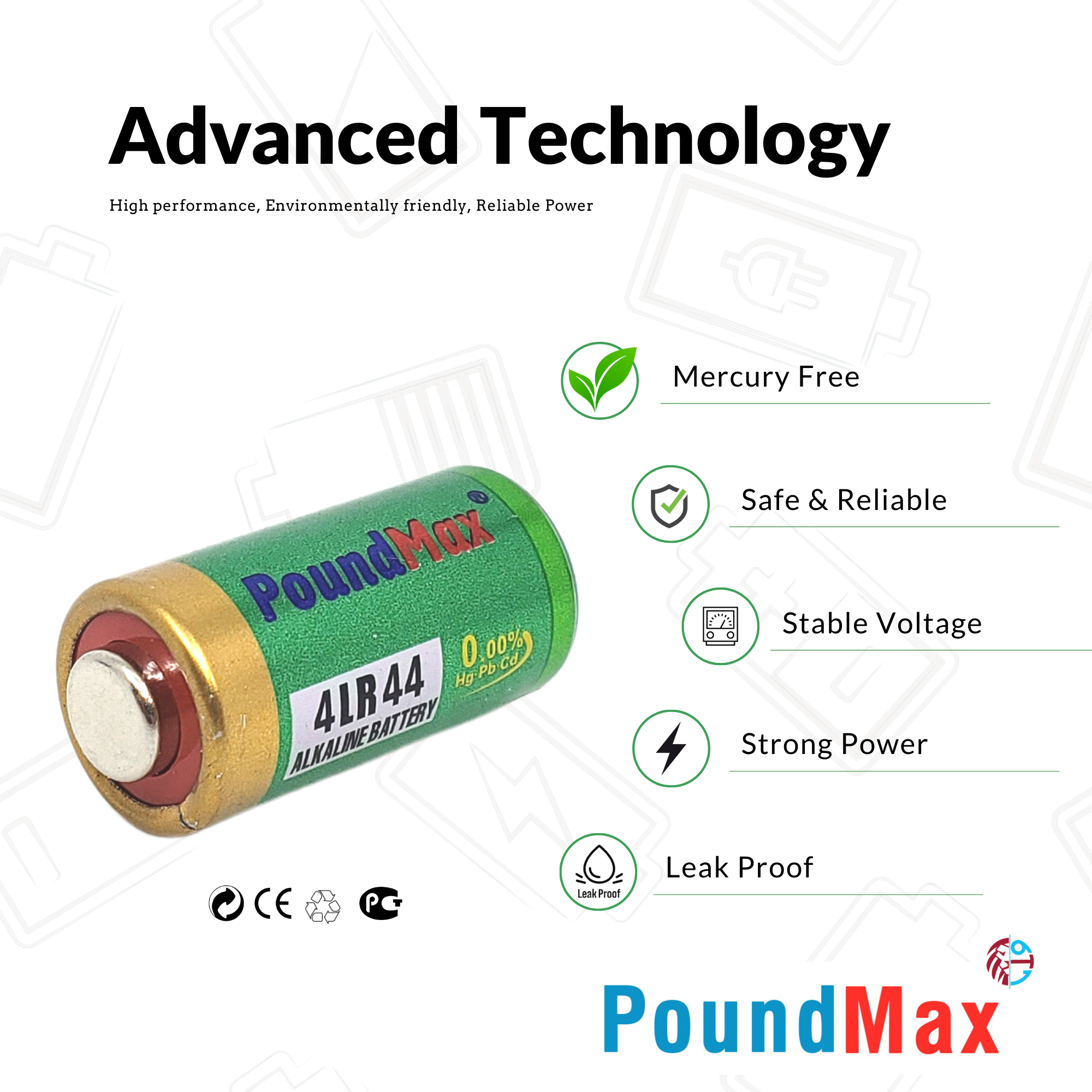 5 X Super 4LR44, 4G13,476A, PX28, L1325, A544, 6v PoundMax Alkaline Battery