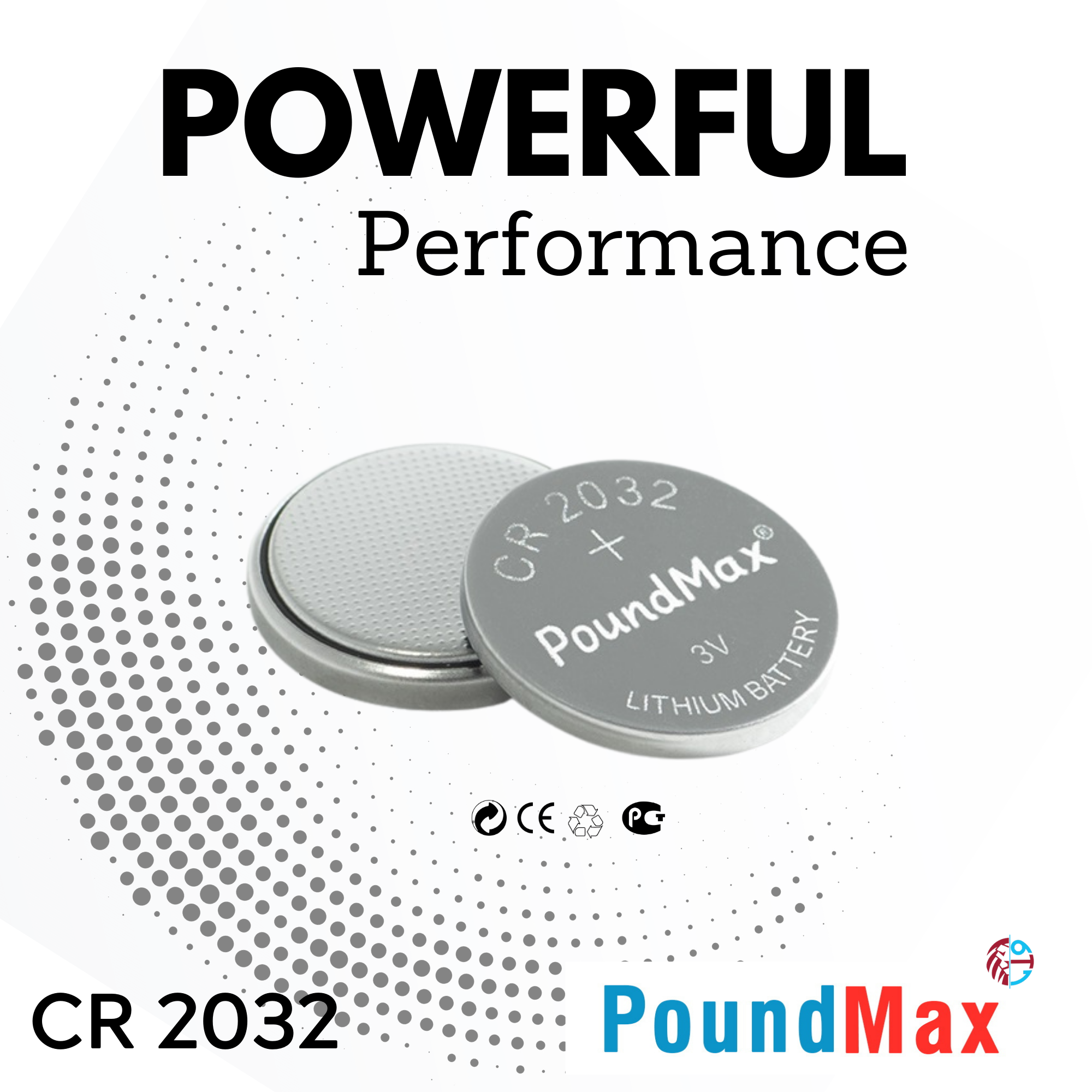 20 X PoundMax 2032 CR2032,DL2032,BR2032,KL2032 for Watch Car Key Remote Scale 3v