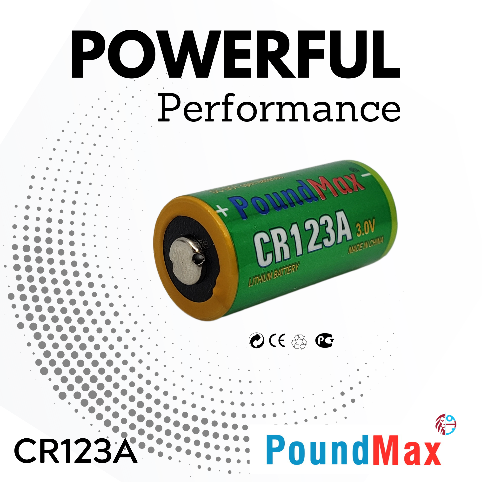 PoundMax CR123 CR123A 123 3V Lithium Power Photo Battery