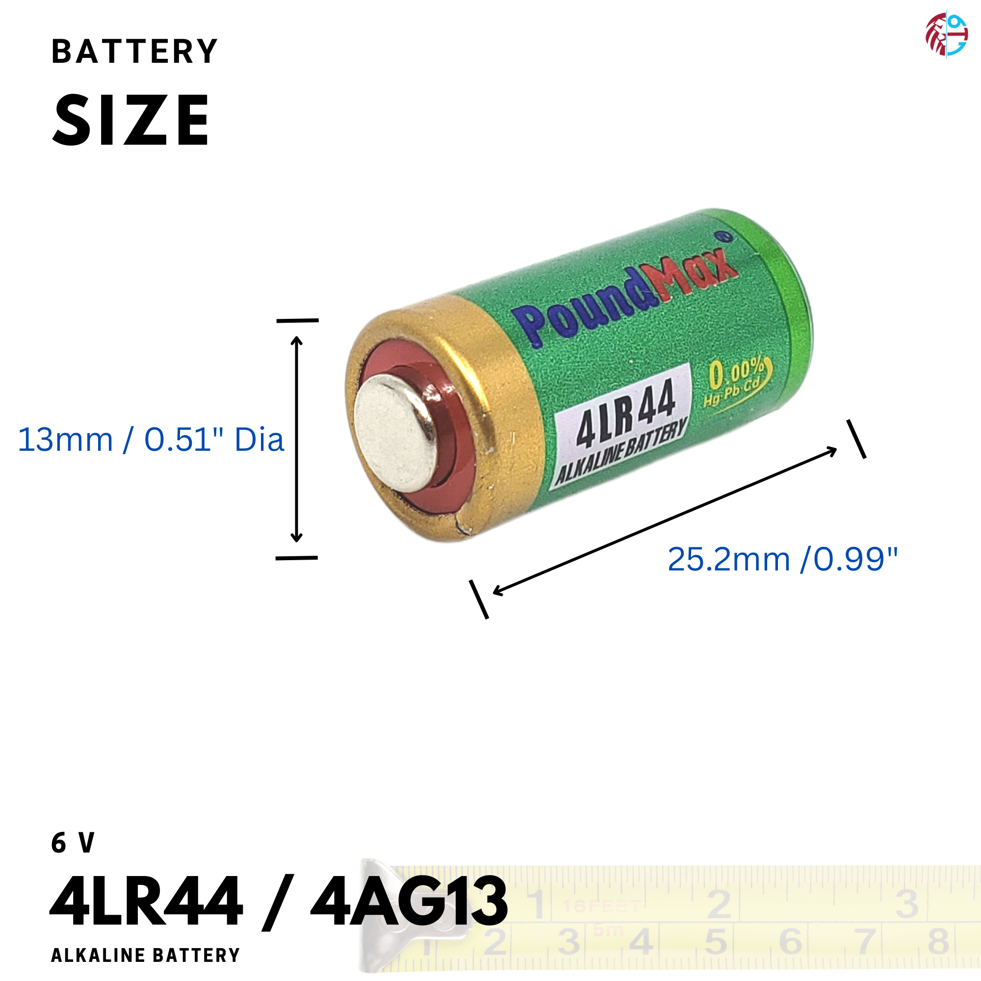 5 X Super 4LR44, 4G13,476A, PX28, L1325, A544, 6v PoundMax Alkaline Battery
