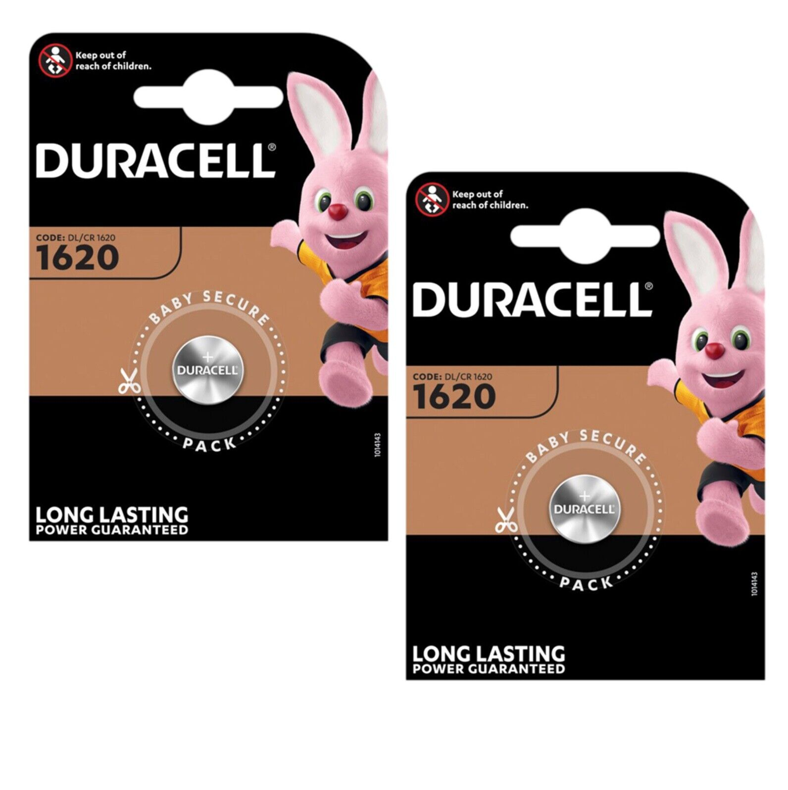 2 x Duracell CR1620 3v Lithium Coin Button Battery for car keys remotes watches