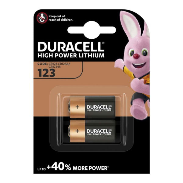 Duracell CR123 Lithium (DL123) - Pack of 2