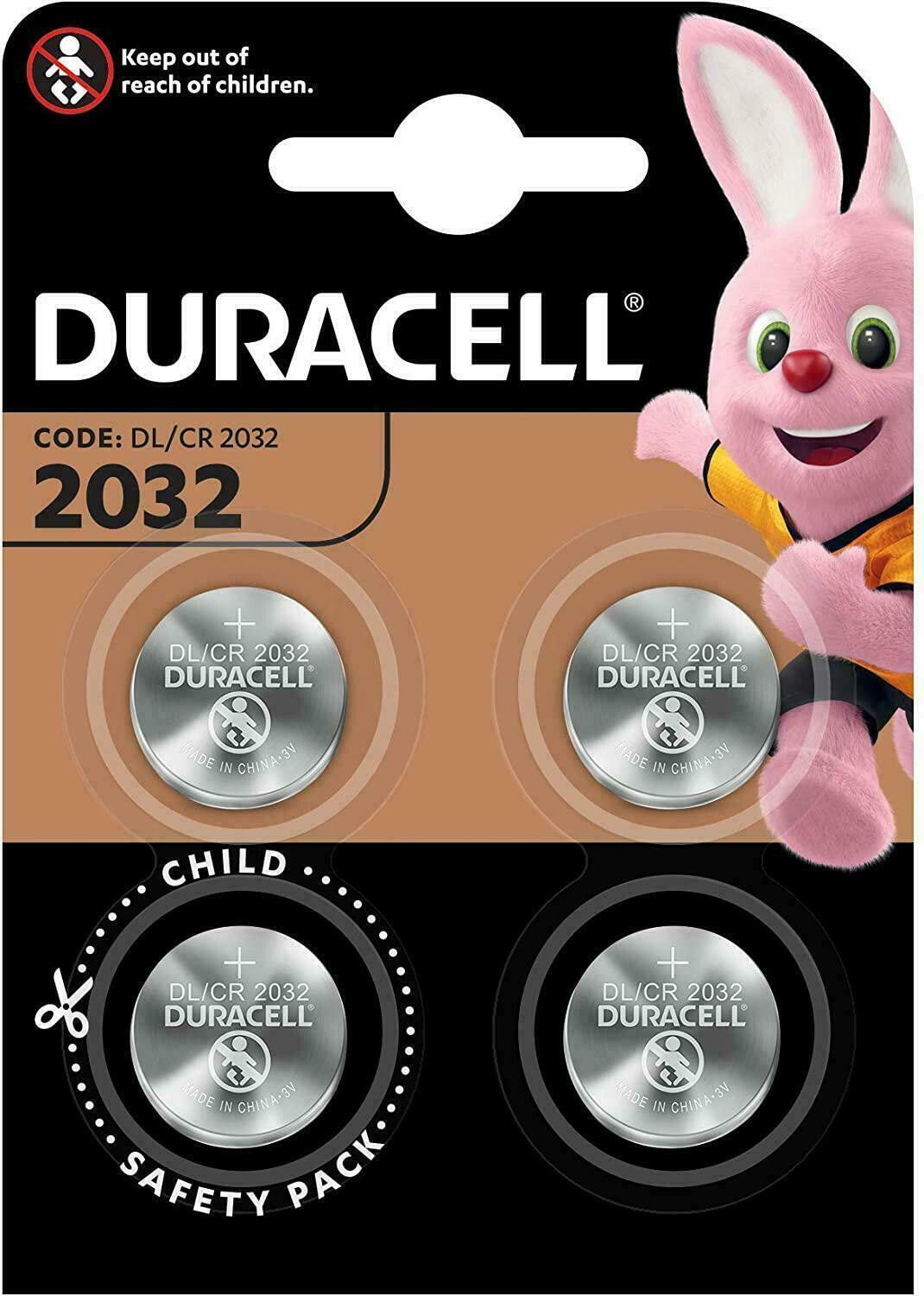 4 x 2032 DURACELL CR 2032 3V Lithium Coin Cell Battery Batteries