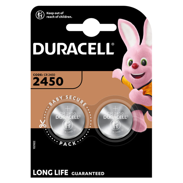 100 x Duracell CR2450 Lithium Coin Cell - Pack of 2