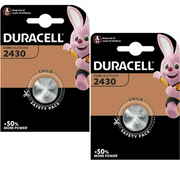 2 x DURACELL CR2430 3V Lithium Coin Cell Button Battery DL/CR 2430