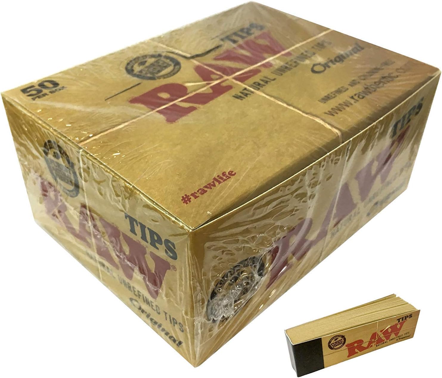 Raw Tips 50pk Natural Unrefined Tips REGULAR