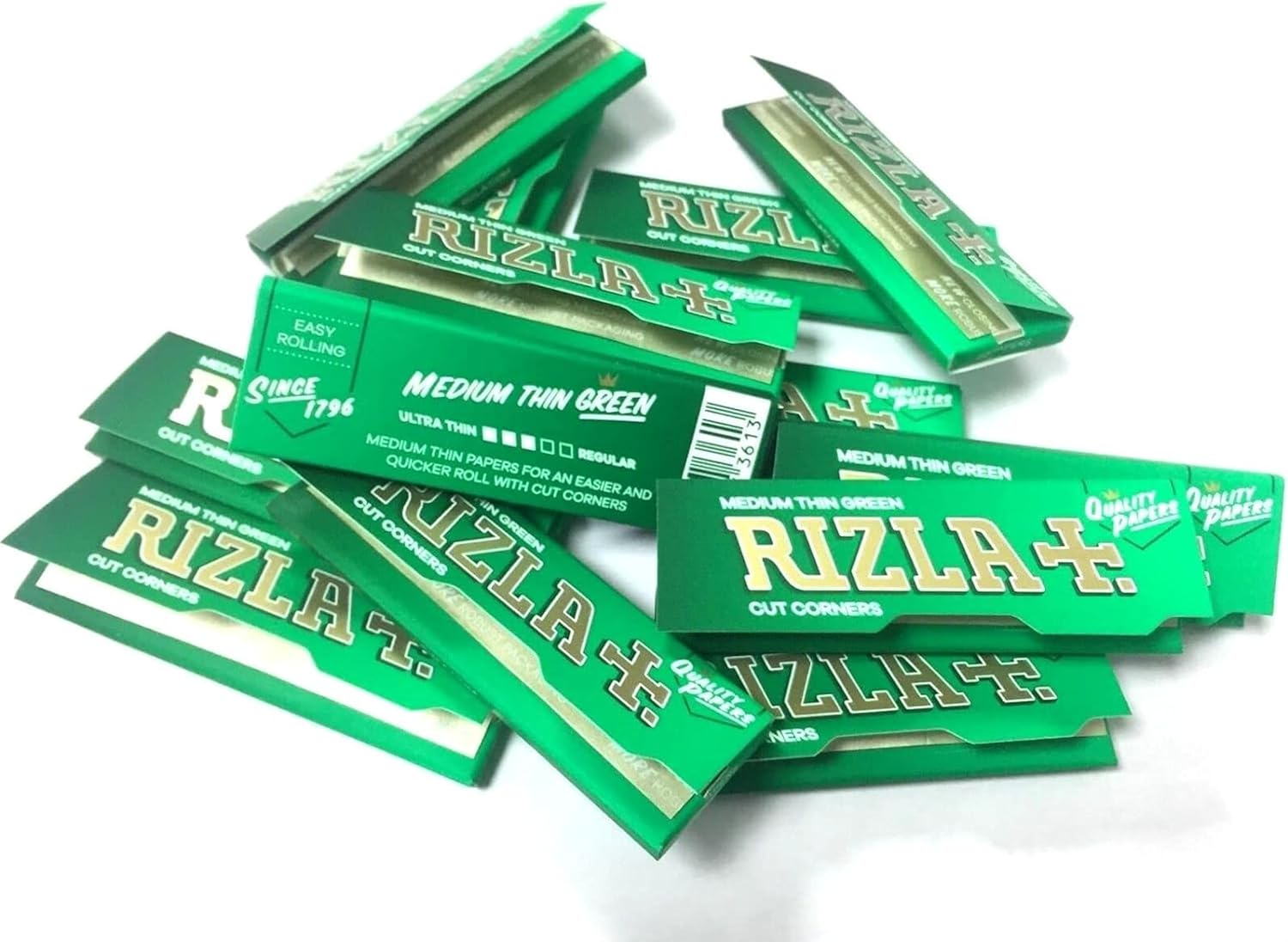 Rizla Regular Green Rolling Paper -The Iconic Brand - Full Box Of 100 Packs